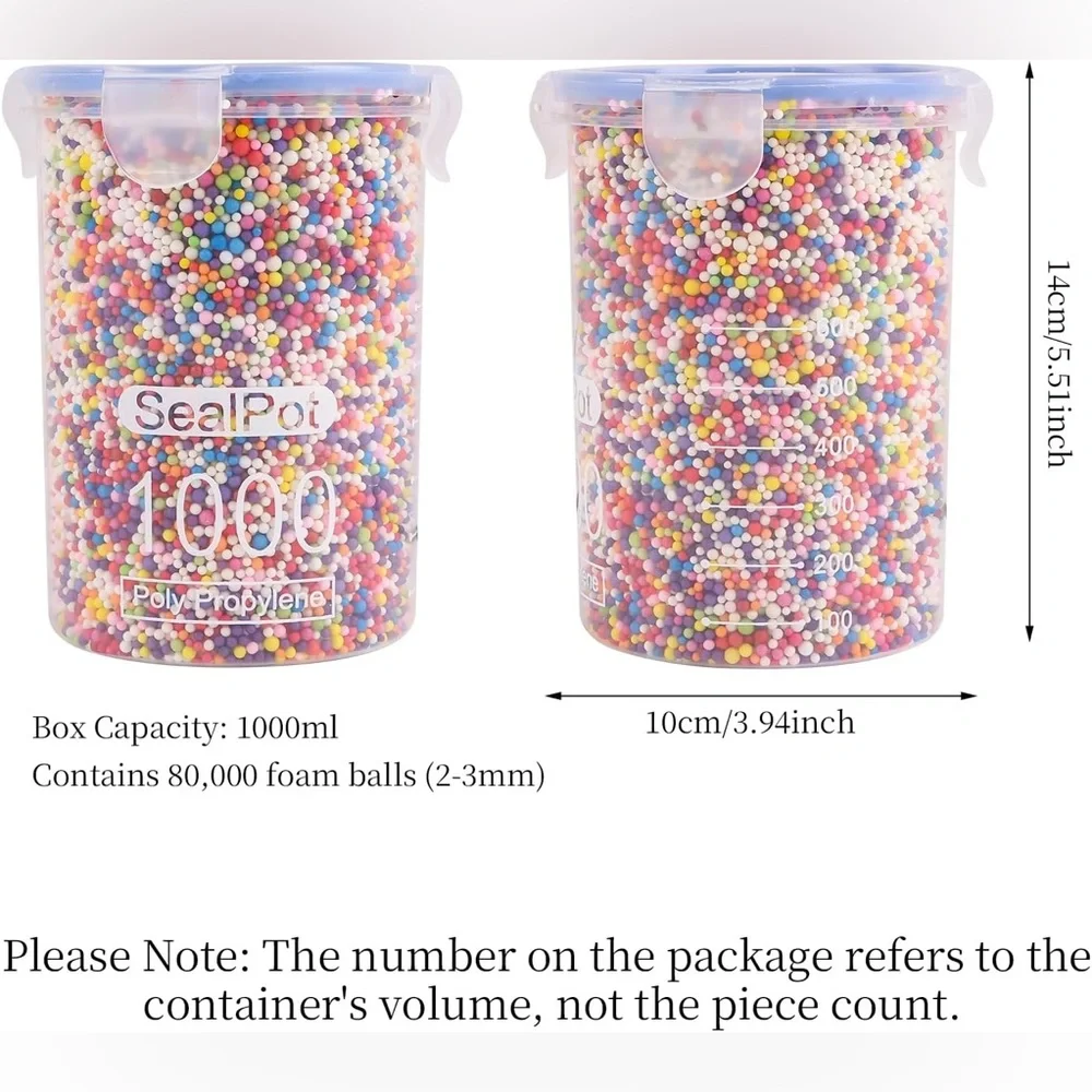 80000 Colorful Foam Balls Beads Polystyrene Filler DIY Slime Craft Vase Decor